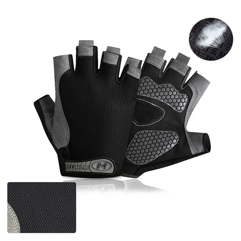 Professional Gym Fitness Breathable Anti-Slip Women Men Half Finger Summer Fishing Cycling Fingerless Gloves Female Bicycle Bike 2