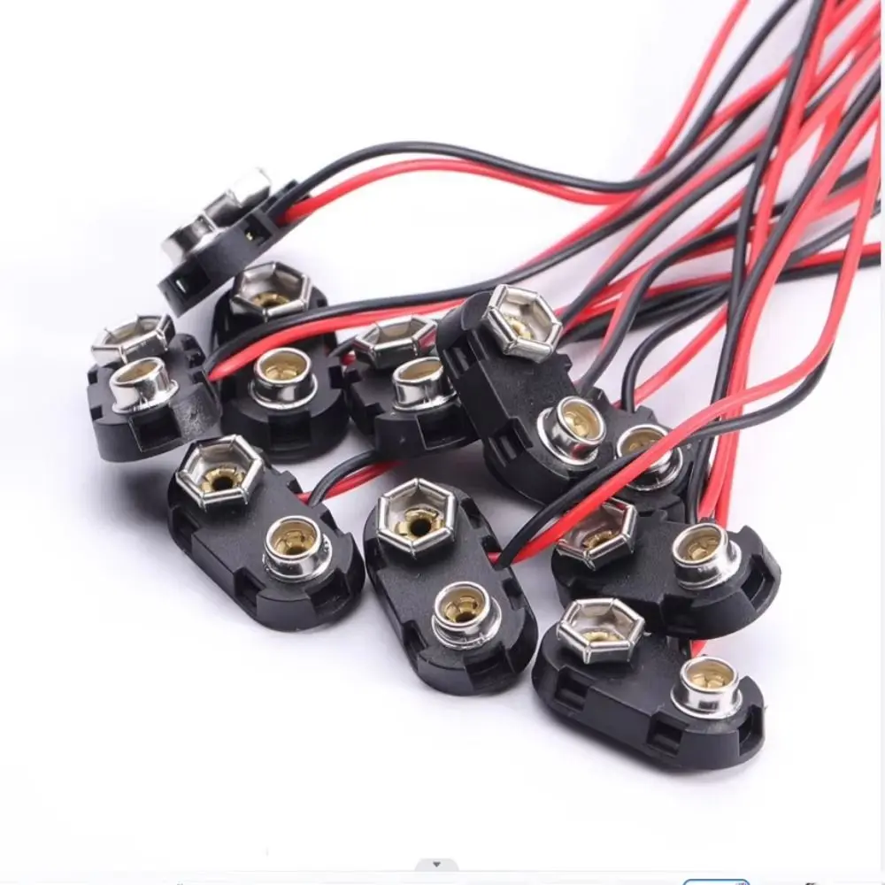 10개 I/T 타입 케이블 배터리 홀더 클립 스냅온 소프트 하드 쉘 배터리 클립 커넥터 9볼트 배터리 박스 배터리 홀더