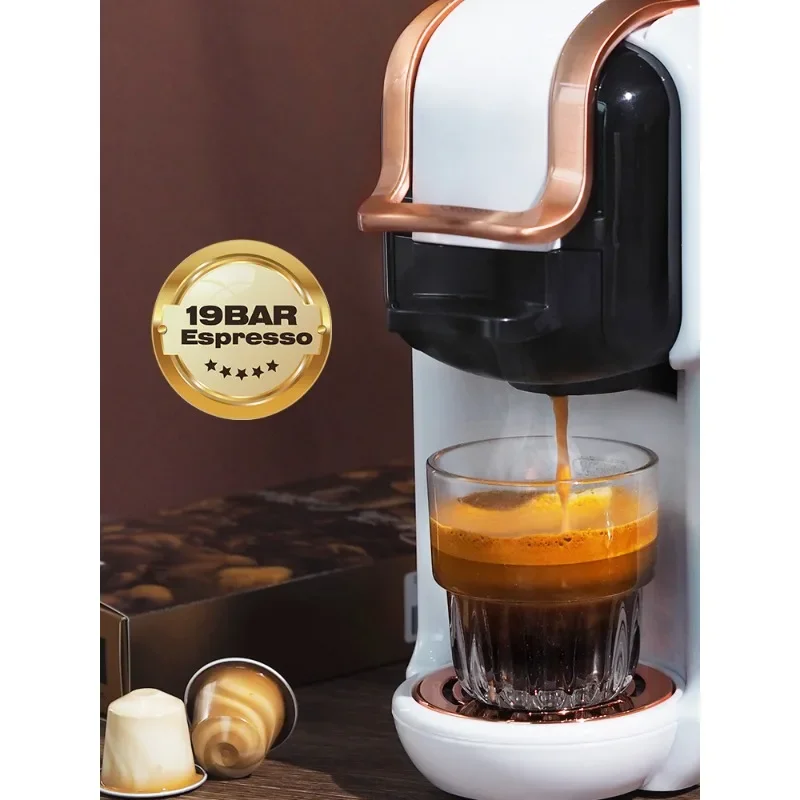 Multiple Capsule Coffee Machine, Hot/Cold Milk Capsule ESE Pod Ground  Coffee Cafeteria 19Bar 5 In 1 (Color : H2b Wh, Size : EU)