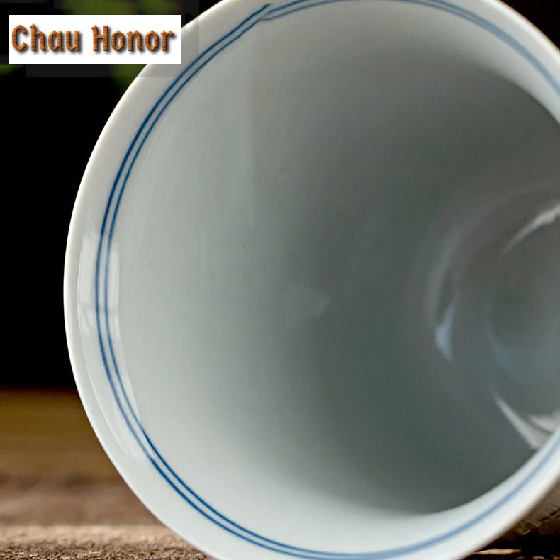 2pc/Set 100ml Hand Painted Flower Art Tea Cup Blue And White Ceramic Tea Maker Personal Master Smell Cup KungFu Teaware Ceremony