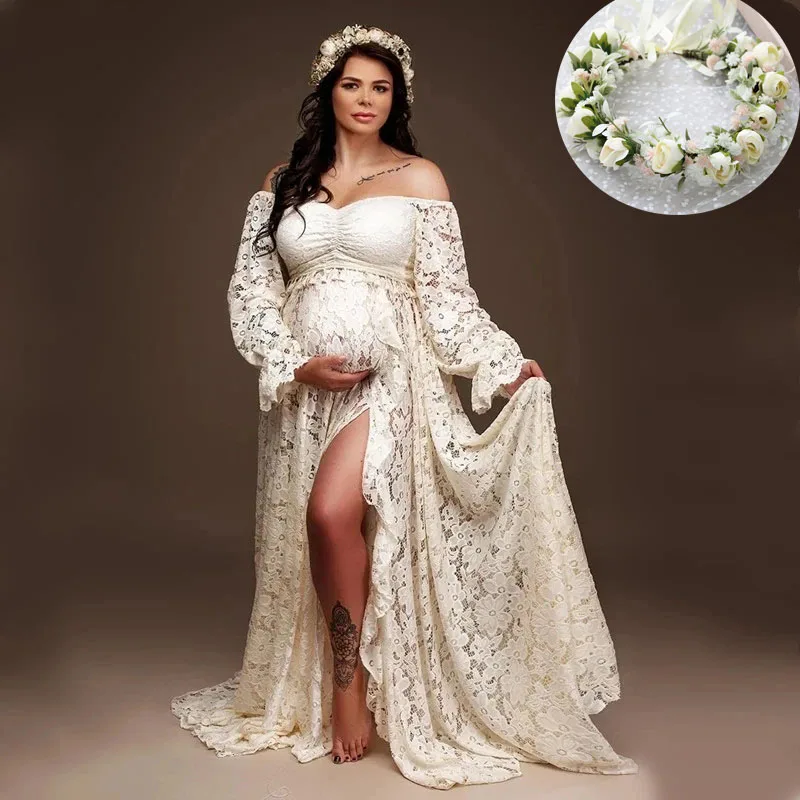 Wedding Dress Amazon Lace Maternity Dress Vestido De Maternidad Para Fotos  Sky Blue Pearl Tulle Off-Shoulder, Puffy Sleeve, Long A-Line Gown For Baby  Shower Photoshoot Maternity Dress