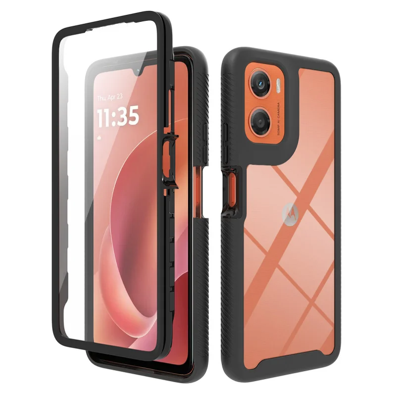 360 Full Body Shockproof Clear Armor Case with Built-In Screen Protector