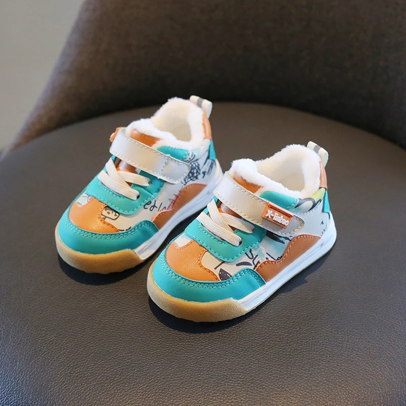 Baby Boys Girls Spring and Fall New 1-2 Years Old Baby Waterproof Leather Walking Shoes Non-slip Soft Bottom Sneakers