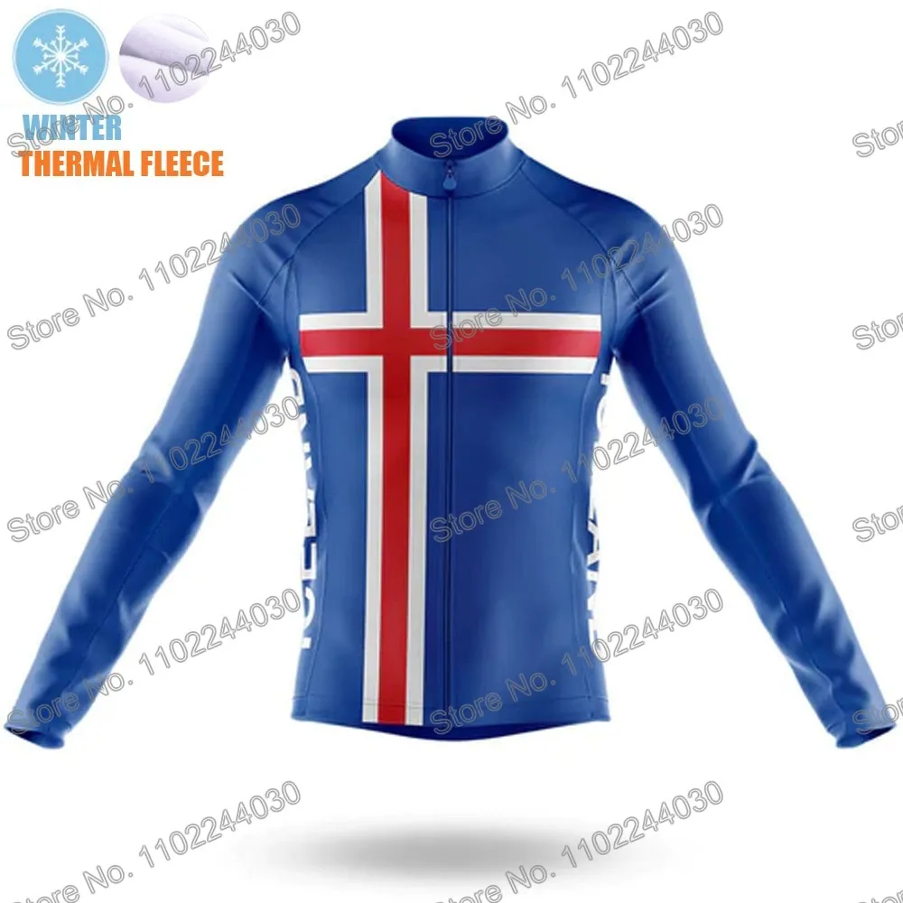 2023IcelandFlagCyclingClothingWinterCyclingJerseyRoadBike