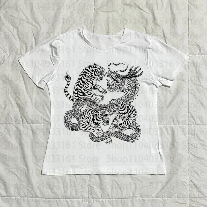 Vintage Gothic Dragon Graphic Harajuku Crop Top