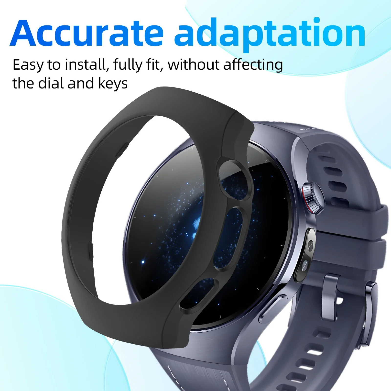 Durable Shockproof PC Hard Case for Huawei Watch 5 - Stylish Protective Shell with Hollow Design