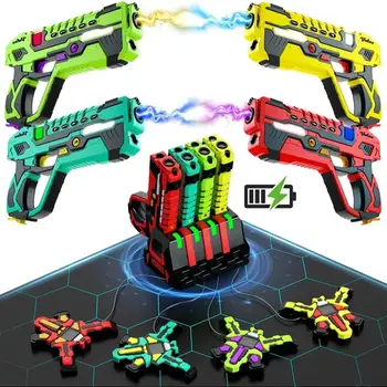 VATOS Upgrade Data Sync Laser Tag Guns Vests x4 Electric Infrared Guns Shooting Game Set Toy for Kids Teens Indoor Outdoor Games 1