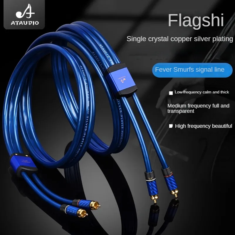 Cavo Di Segnale Hifi Rca Due Punti Due Cavi Audio Occ Cavo 2Rca Placcato Argento