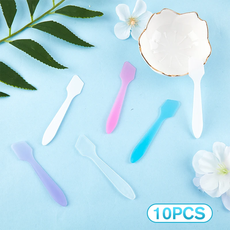 10개 미니 화장품 스파출라 페이스 크림 메이크업 마스크 믹싱 스푼 뷰티 DIY 도구 아이 페이셜 메이크업 어플리케이터 스틱
