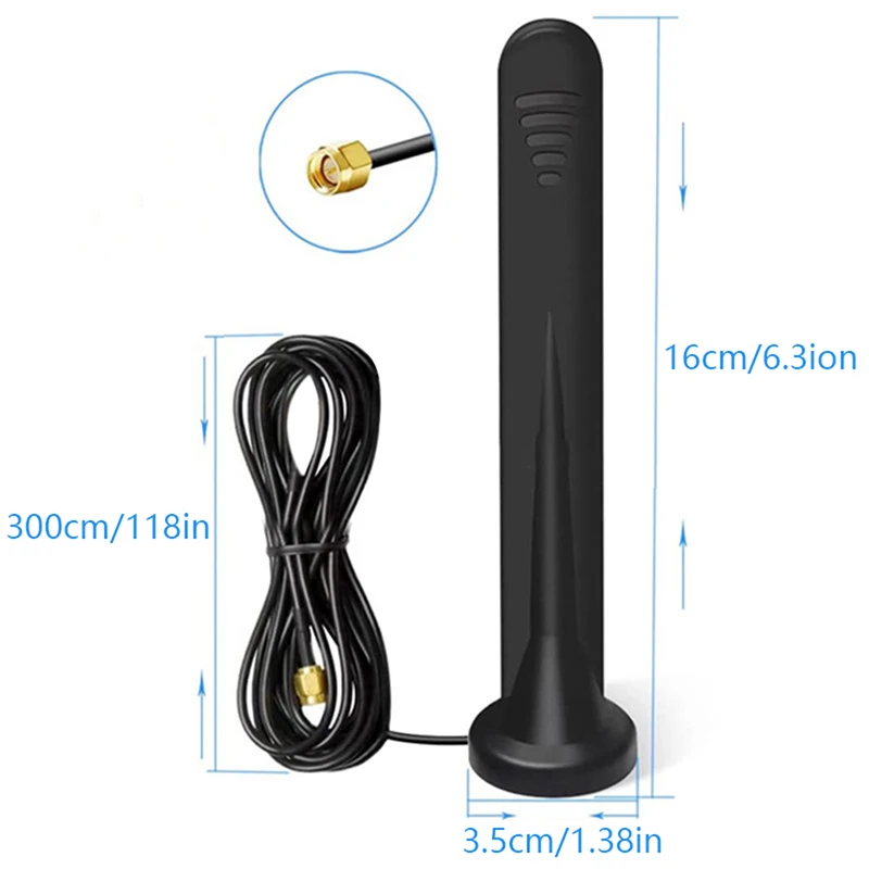 1Pc GSM 5G 소형 흡입형 안테나 실외 옴니 안테나 게인 5DBi 600-6000MHz TS9 CRC9 Wifi 라우터용 방수 자기 안테나