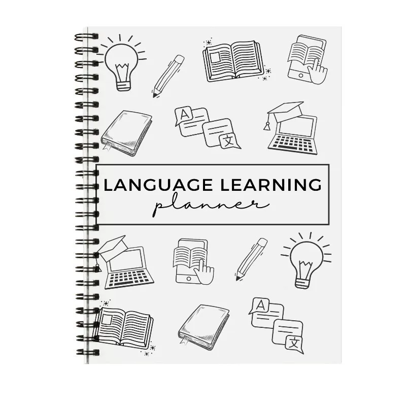 Language Learning Planner: Vocabulary & Grammar Notebook with Weekly & Monthly Logs