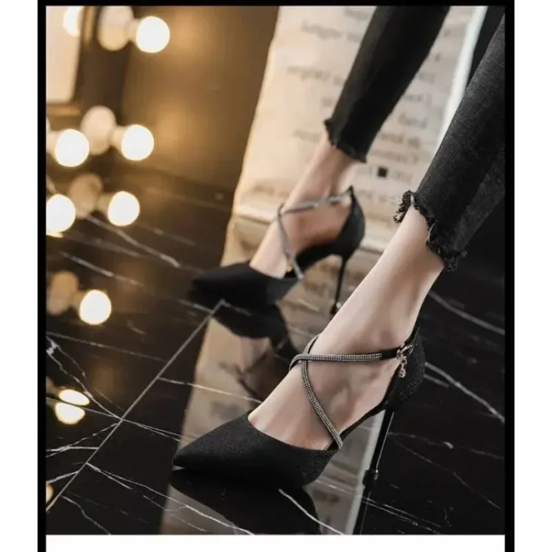 2024 New fashion summer women Sexy Stiletto High Heels pumps Ladies Pointed Toe Shallow Party Shoe for wedding women black shoes 4