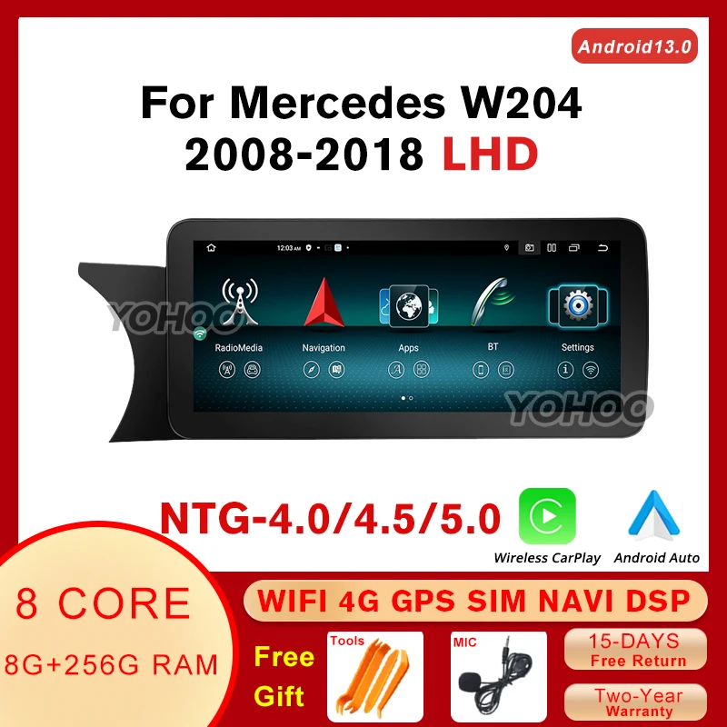 

10.25'' Android 12 Car Radio For Mercedes C GLC W204 W205 WIFI SIM Carplay BT GPS Navi Multimedia Stereo Player Touch Screen