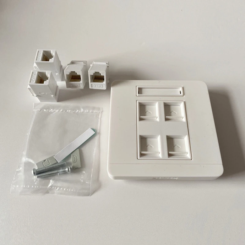 1Set UTP 네트워크 벽 플러그 패널 RJ45 CAT6 CAT5E 4 포트 2 포트 1 포트 통과 모듈 툴 프리 모듈 비 차폐