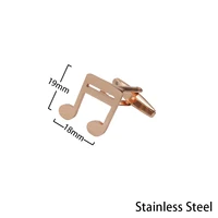 Stainless Steel Musical Symbol CuffLinks for Mens Luxury Designer Clothes Music Cuffs Button Tie Clips Wedding Souvenirs Jewelry 3
