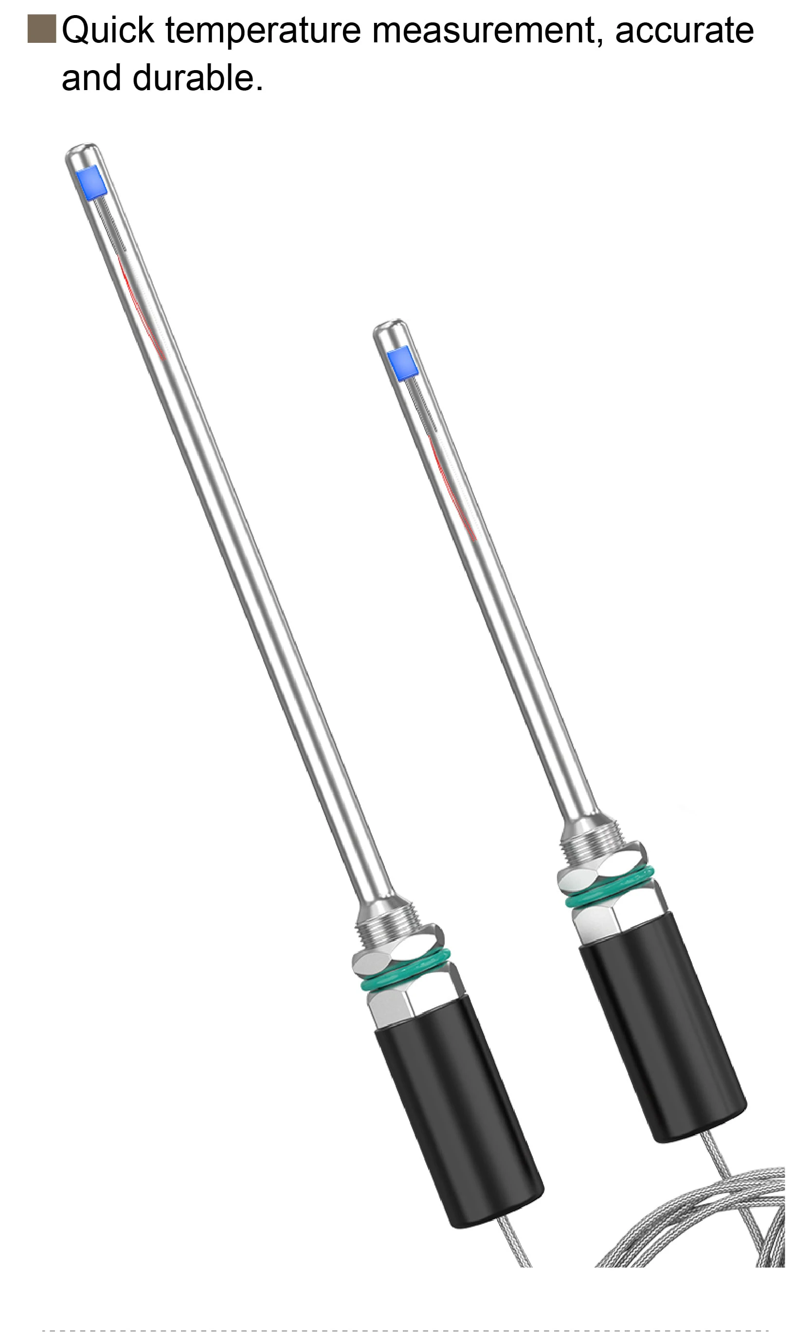 High Precision PT100 RTD WZP-187 Waterproof Temperature Sensor, Stainless Steel