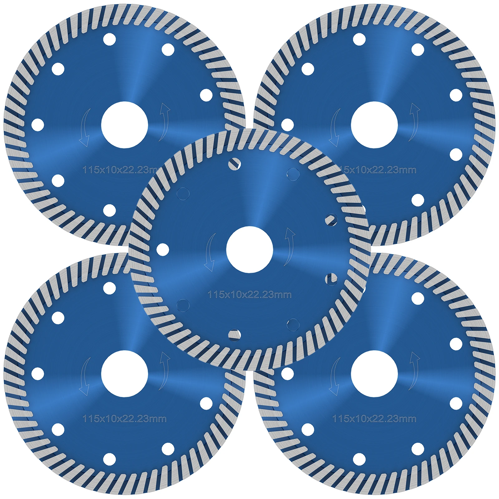 

5Pcs Diamond Saw Blade 4.5 Inch Sharp Diamond Cutting Wheel Wet and Dry Angle Grinder Cutting Disc Wheel for Marble Granite