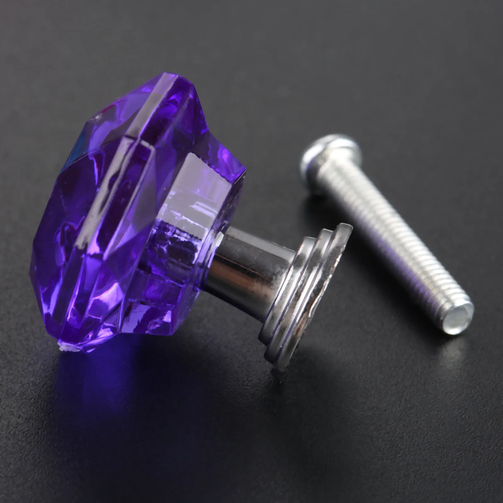 Furniture Knobs 24mm Diamond Crystal Cabinet Door Knob Drawer Cupboard Wardrobe Pull Handle Transparent Mini Knobs and Handles
