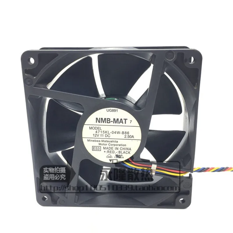 

Original 4715KL-04W-B86 120 * 120 * 38MM 12V 2.5A 12CM 4-wire temperature controlled server chassis cooling fan