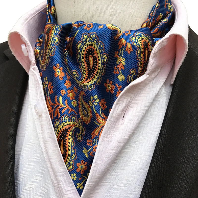 

New Tide Man's Geometric Paisley Floral Polyester Cravat Ascot Scarf for Casual Daily Neckties Shirt Suit Accessories