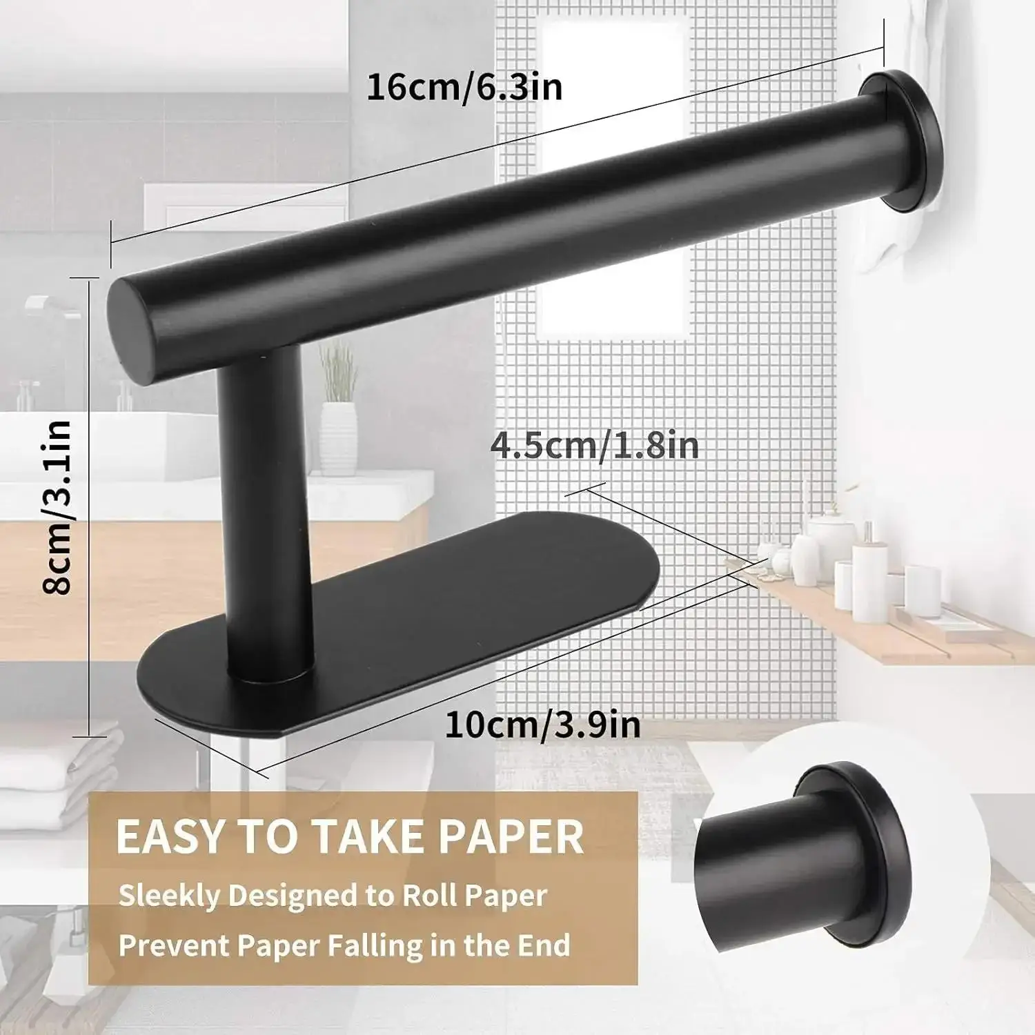 304 Stainless Steel Toilet Paper Holder Self-adhesive Non-perforated Paper Towel Holder Bathroom RV toilet Tissue Holder paper towel holder toilet paper holder toilet roll holder tissue holder