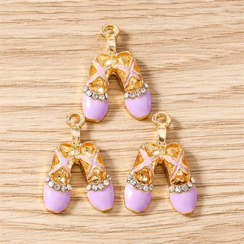 Tusember 10 Stück Emaille 3D Kristall High Heels Charms Anhänger für Schmuckherstellung Ohrringe Halskette DIY Armband Zubehör – Detail 11