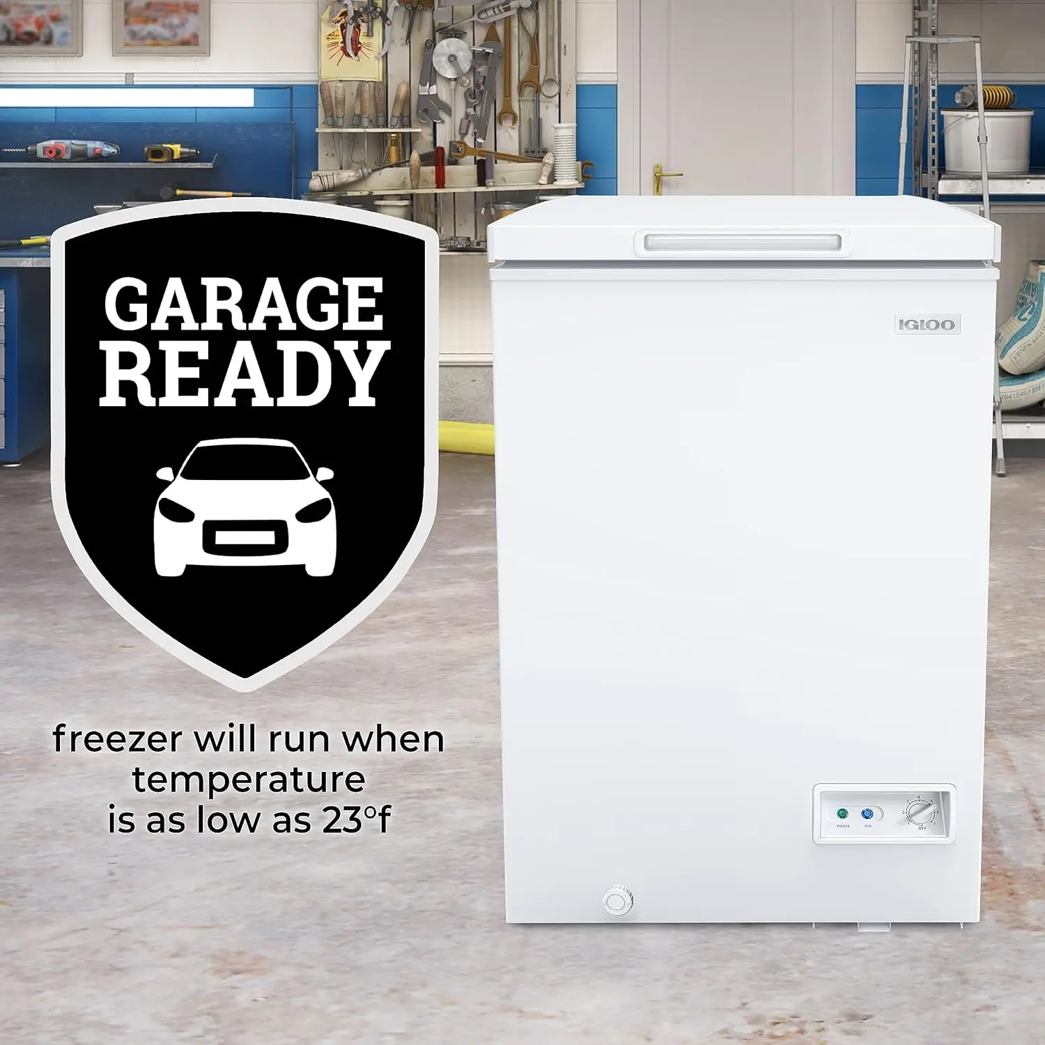 ICFXX35WH6AD Chest Freezer with Removable Basket and Front Defrost Water Drain , Small Deep Freezer Perfect for Homes 3.5