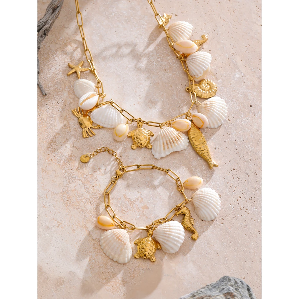 Yhpup Jewelry Stainless Steel Holiday Beach Wear