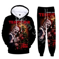 Terrifier 3 Movie Sweatsuit Casual Fashion Hoodie Jogger Pants Two Piece Suit Cosplay 3D Sweatshirts+Sweatpants 2 Pieces Sets 1