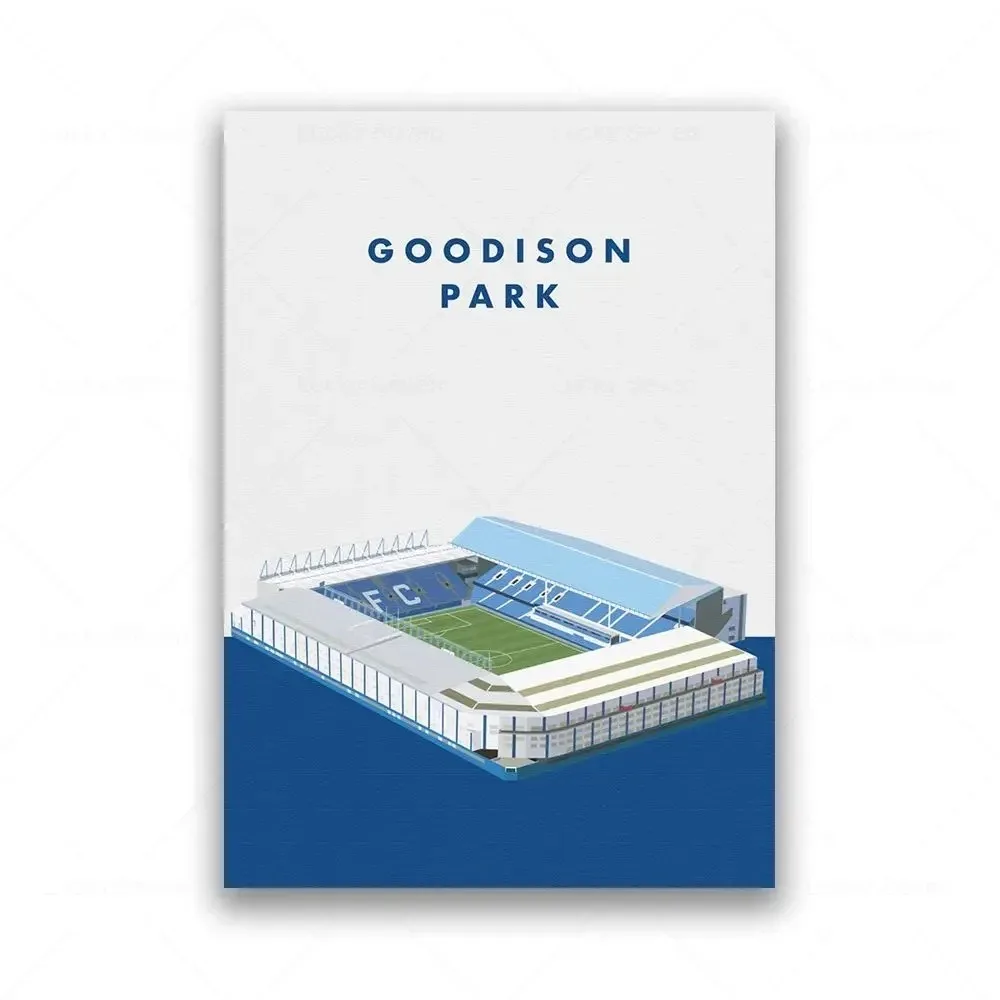 Minimalist Football Stadium Canvas Wall Art - Soccer Ground Sports Fan Unframed Poster