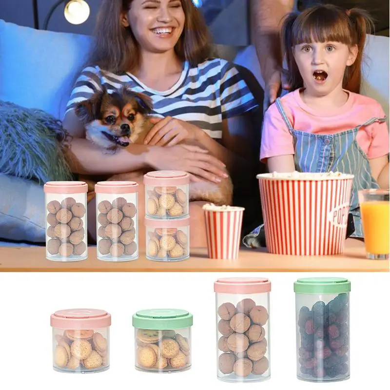 

Airtight Food Storage Container Set Sugar jar salt holder 4PCS Pantry organizer Food Canisters with Lids kitchen accessories