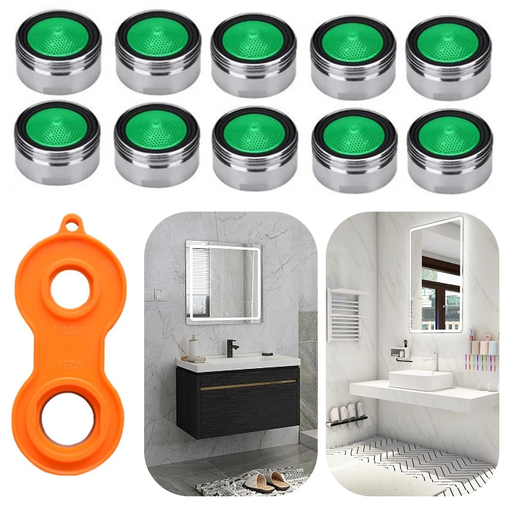 10pcs Cache Aerator Regular Size Water Saving Faucet Aerator Aerators Replacement Parts 24mm Bathroom Faucet Bubble Accessories