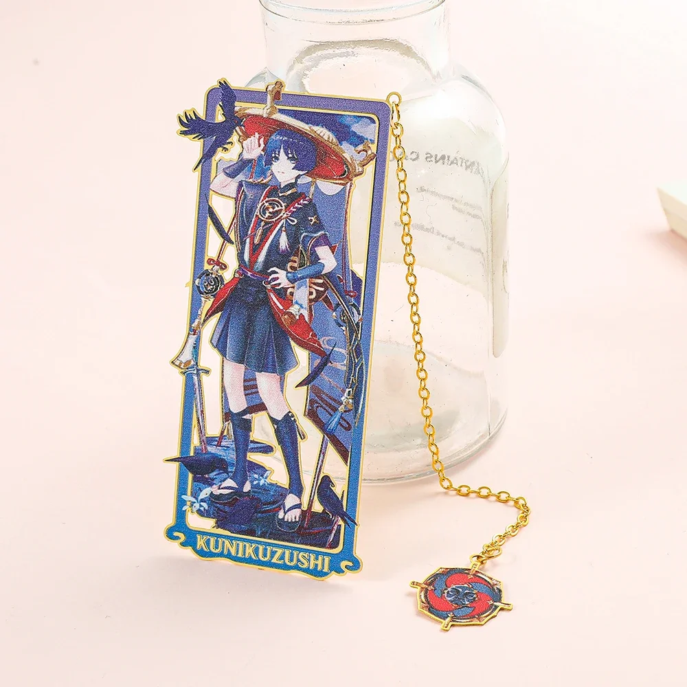 Genshin Impact Bookmarks Anime Yae Miko Tartaglia xiao Bookmark Creative Hollow Book Page Marker Stationery School Supplies Gift