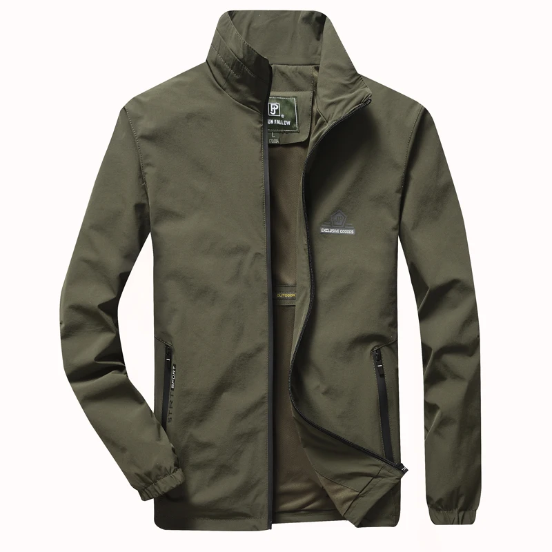 Spring Casual Coat Men's Fashion Versatile Jackets Loose Large Thin Sports Jacket Outdoor Trekking Mountaineering Windbreaker5XL