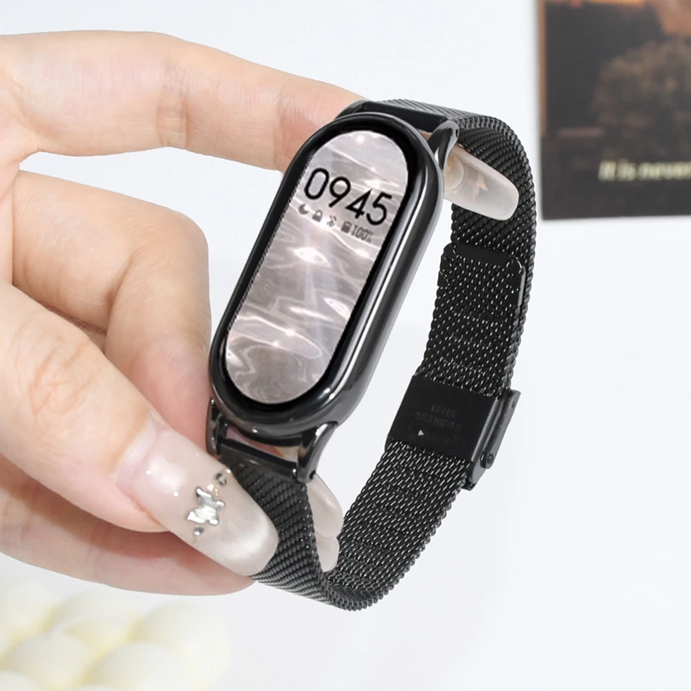 سوار من الفولاذ المقاوم للصدأ لـ Xiaomi Mi Band 9/...