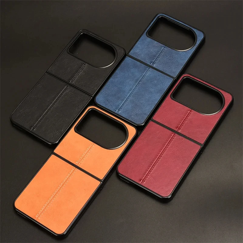 Luxury Calfskin PU Leather Lines Phone Case Cover - Soft Back Cover
