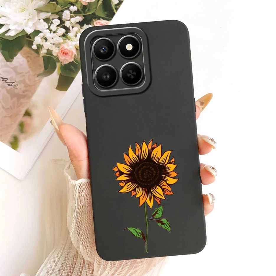 Luxury Sunflower Feather Painted Soft TPU Phone Case
