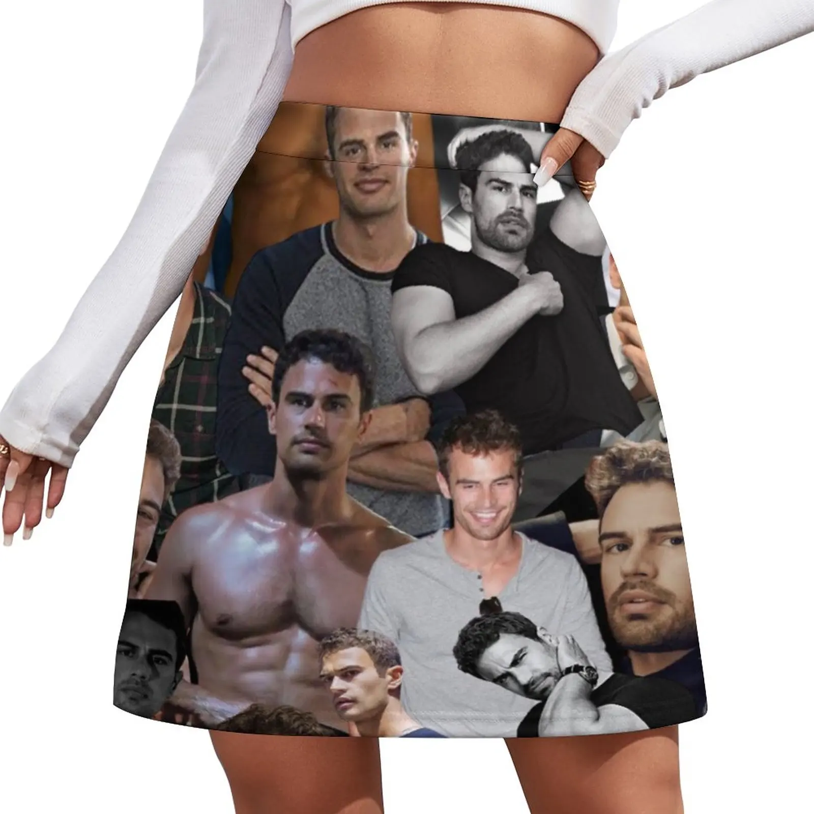 

theo james photo collage Mini Skirt Women skirts luxury evening dresses 2024 women's stylish skirts