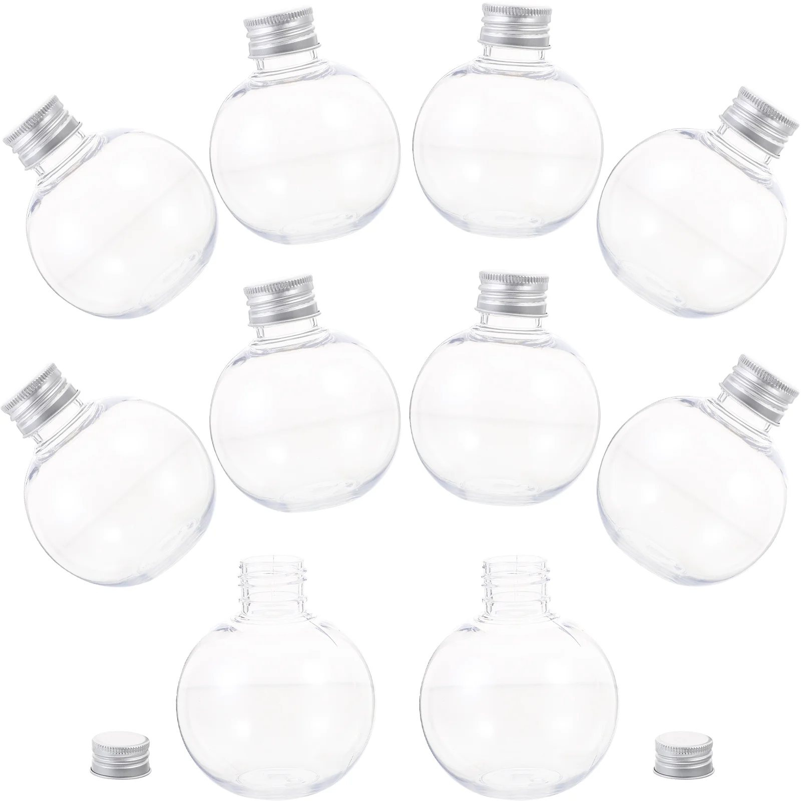 10 Pcs Transparent Spherical Bottle Water Bottles Bulb Drink Coffee Multi-function Juice The Pet Plastic Christmas Containers 3