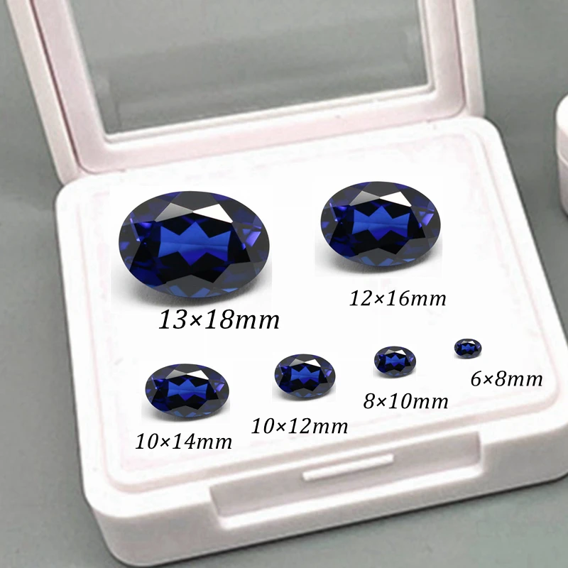 Premium Blauer Saphir Oval Facettiert Geschliffen Mohs-Härteprüfung Bestanden Saphir für Schmuckherstellung/Sammlung/Geschenk/Einsetzstein – Detail 7