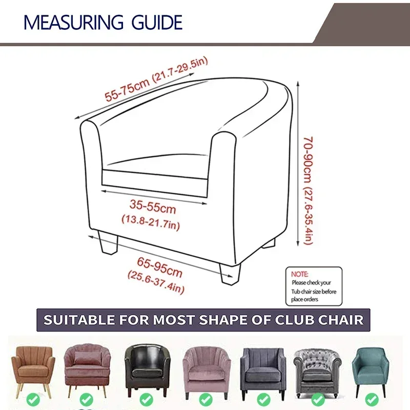 New Tub Armchair Sofa Cover Slipcover Home Decor Anti-dirty Warm Club Single Sofa Cover Elastic Chair Covers for Living Room 2