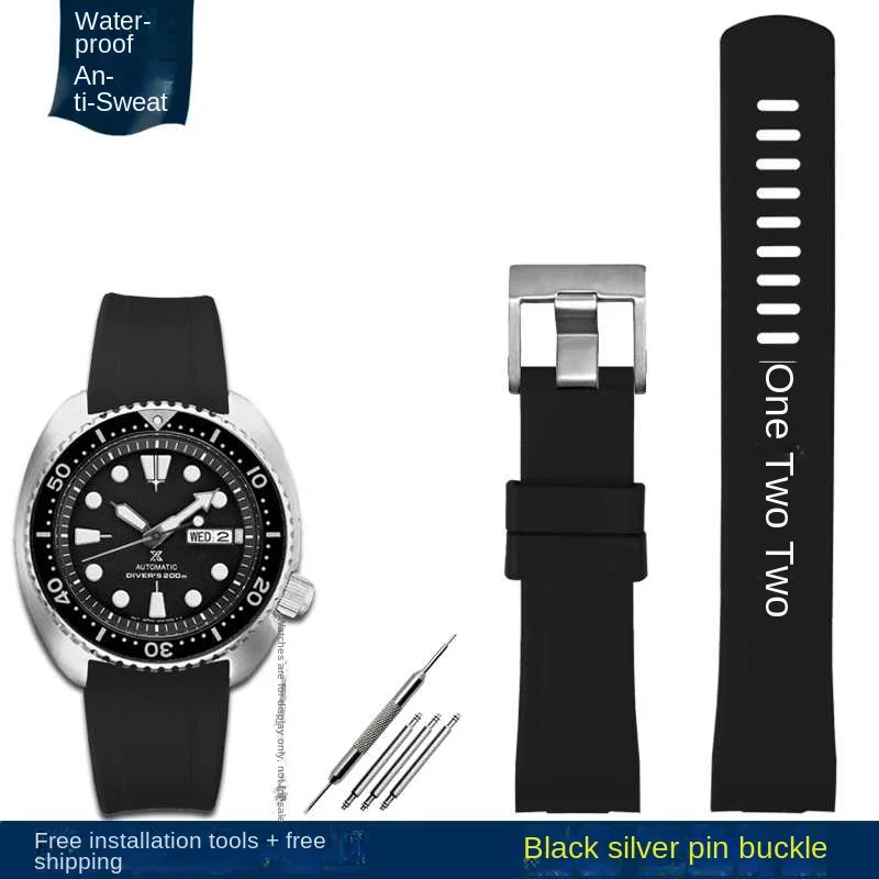thumbnail image 1 of Correa de goma curvada de 22 mm para reloj SEIKO PROSPEX Cola Ring SRPA21J1 SRPE99K1SRP777J SRPC91J1/25J1 Pulsera para hombre, 1 of 5