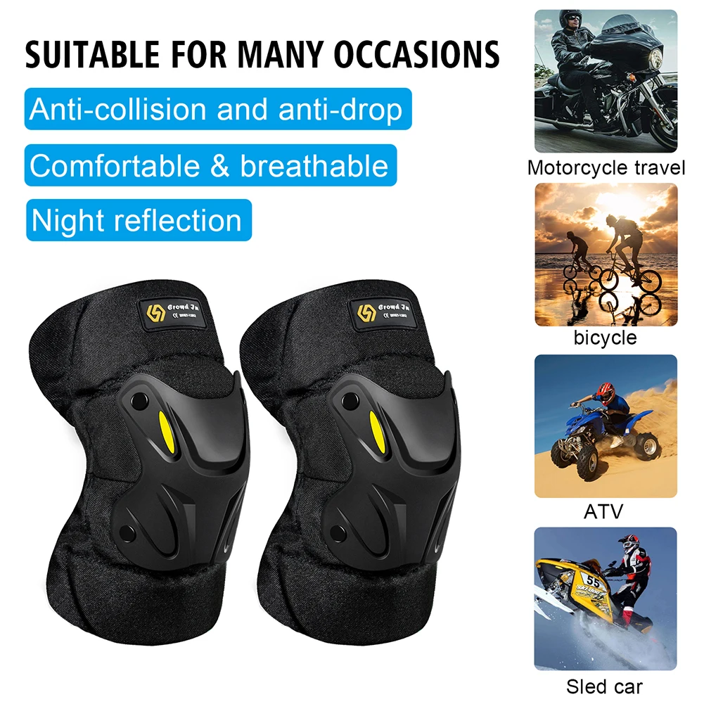 1 Pair Knee Elbow Protection Pads Shock Absorption Keep Warm Motorcycle Knee Elbow Pads Safety Protector for Outdoor Sports