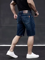 Shorts en jean pour homme été 2026 – Pantalon en denim extensible bleu foncé, design tendance, coupe slim droite, jean court pour homme 6