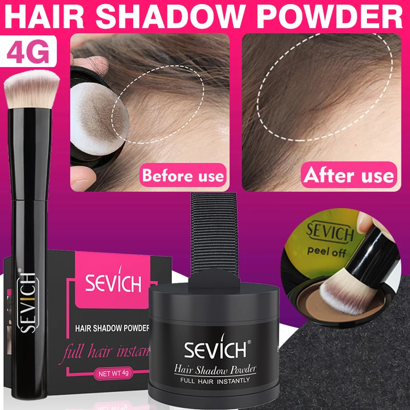 SEVICH Root Touch Up Hair Powder With Brush Hair Loss Concealer For Thinning Women Men Root Cover Up Hairline Shadow Powder