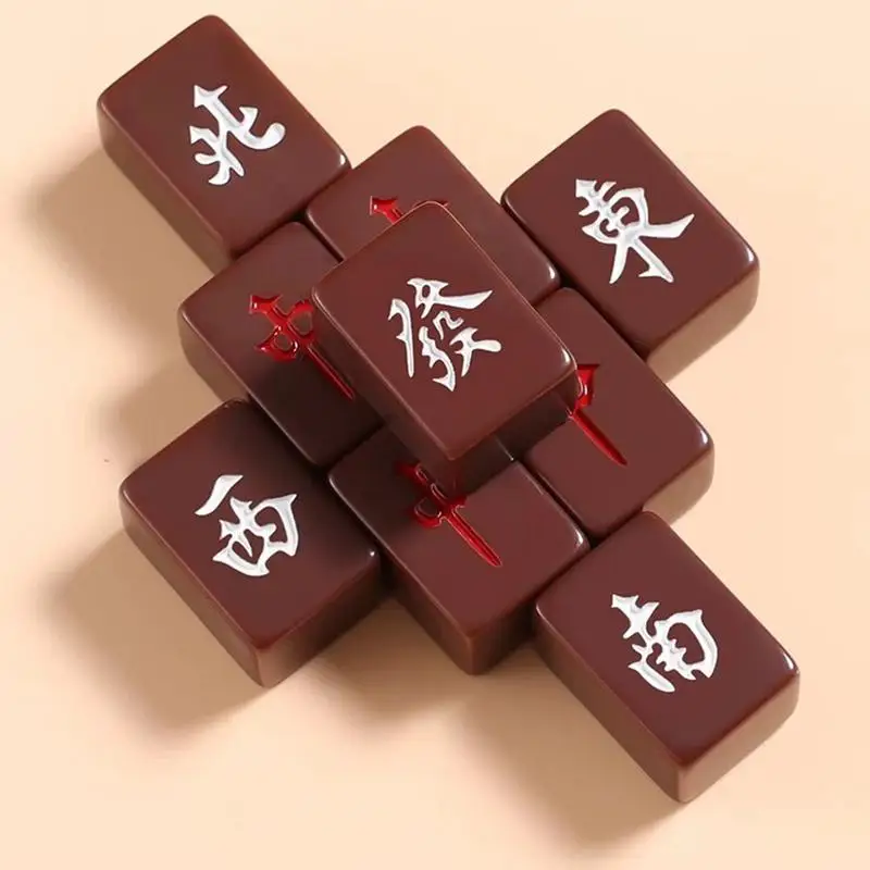 Portable Chinese Traditional Mahjong Board Game Mini Mahjong Set Multiplayer Play Game For household indoor Holiday Party