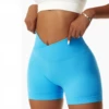 Shorts de sport sans couture, taille haute, extensibles, effet galbant, pour yoga, course et fitness, pour femme