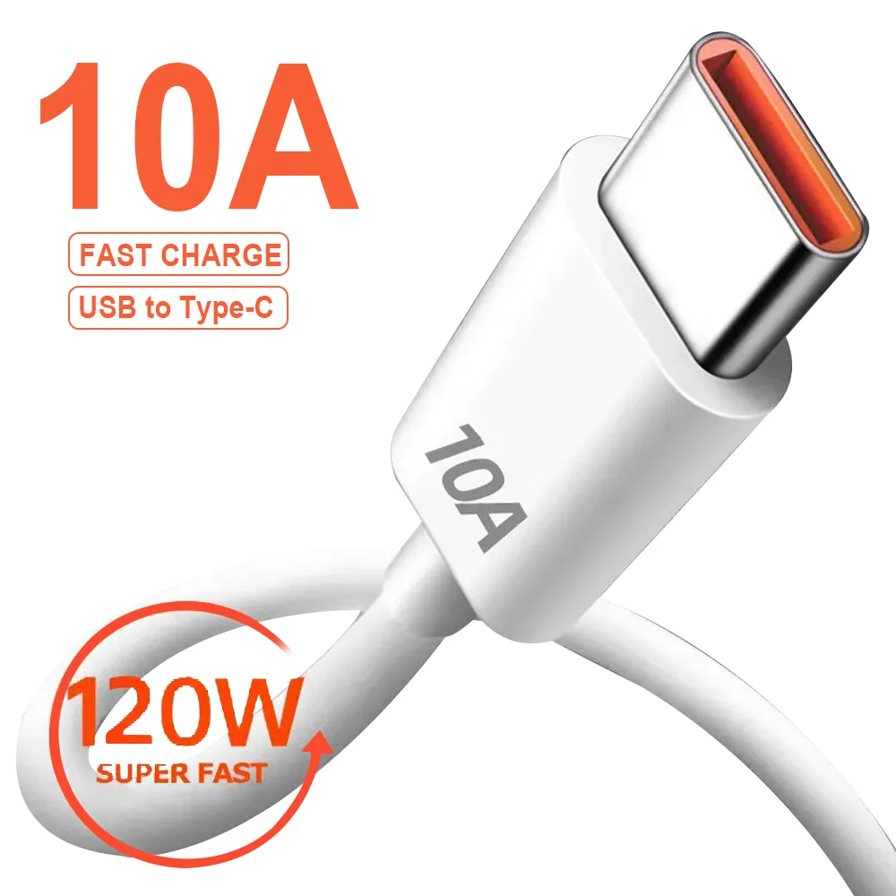 Cavo USB tipo C 120W 10A cavo di ricarica rapida USB per telefono cellulare per Huawei P30 Xiaomi Realme Samsung Poco x6 cavo dati USB C