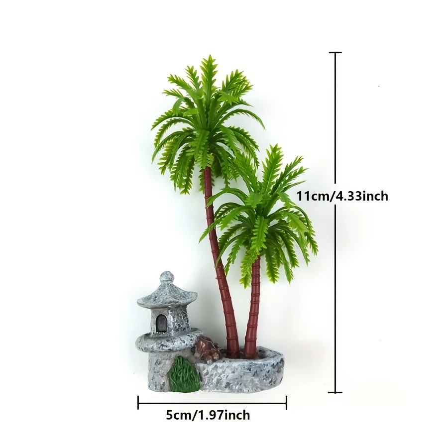 1/5Pcs 미니 코코넛 야자수 모델 인공 열대 우림 나무 분재 식물 키트 철도 레이아웃 디오라마 장