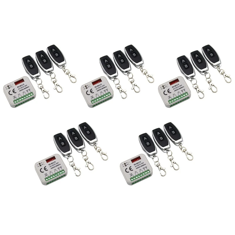 

5X Garage Gate Remote Receiver 433 868Mhz RX MULTI 300-900MHZ AC/DC 9-30V Receiver With Remote Control